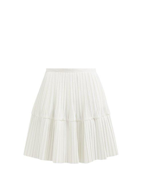 Matchesfashion.com Jil Sander - Gyn Pleated Poplin Skirt - Womens - White
