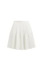 Matchesfashion.com Jil Sander - Gyn Pleated Poplin Skirt - Womens - White