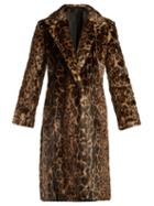 Matchesfashion.com Nili Lotan - Marvin Leopard Print Faux Fur Coat - Womens - Brown
