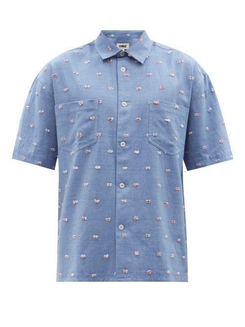 Ymc - Fil-coup Cotton-blend Chambray Shirt - Mens - Blue