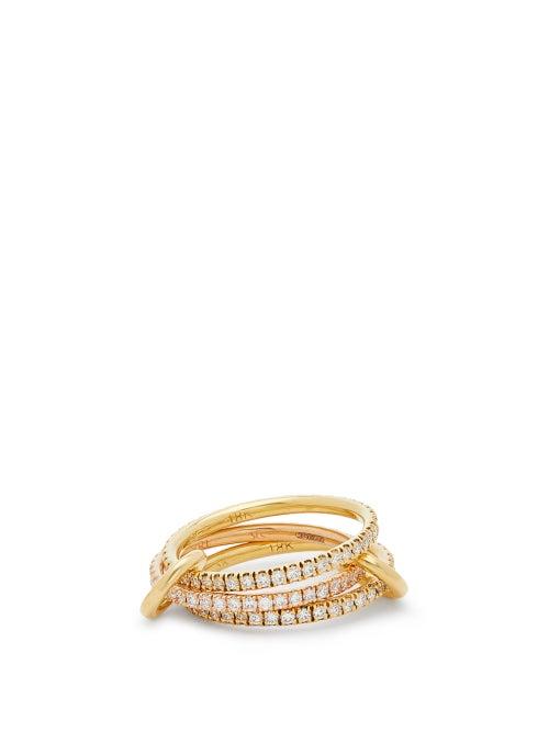 Matchesfashion.com Spinelli Kilcollin - Aurora Diamond, 18kt Gold & 18kt Rose-gold Ring - Womens - Gold