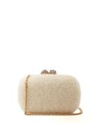 Alexander Mcqueen Queen And King Skull-embellished Shearling Clutch