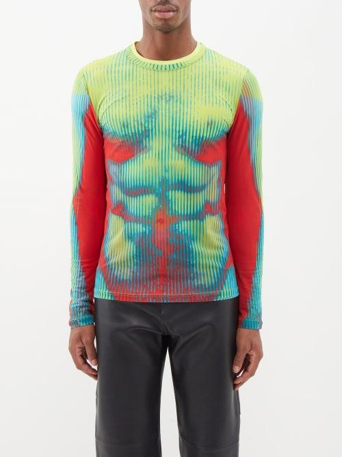 Y/project - X Jean Paul Gaultier Body Morph-print Layered Top - Mens - Yellow Multi