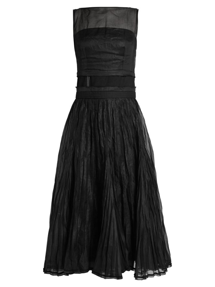 Loewe Boat-neck Crinkle-organdy Sleeveless Dress