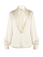 Loewe Shawl-collar Silk-satin Blouse