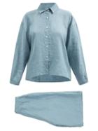 Deiji Studios - 06 Short Linen Pyjamas - Womens - Blue