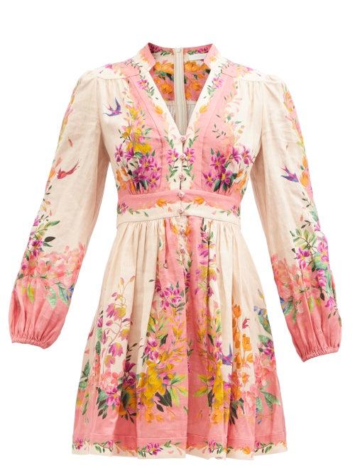 Zimmermann - Tropicana Floral-print Calico Mini Dress - Womens - Cream Print