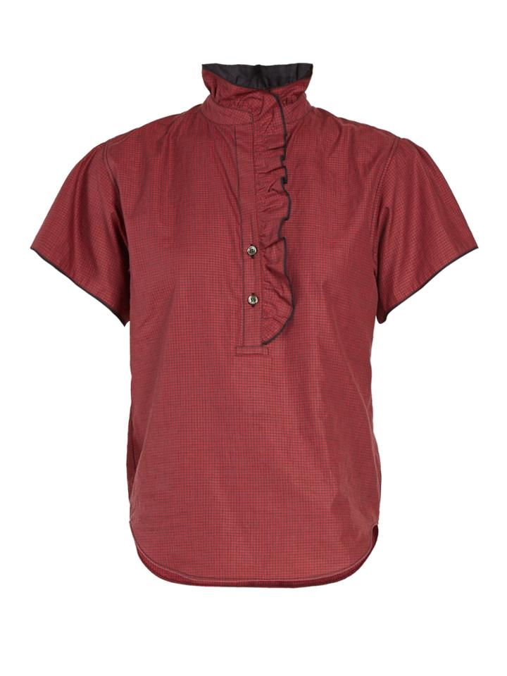 Isabel Marant Namos Ruffle-trimmed Gingham Blouse
