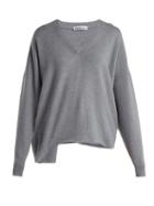 Matchesfashion.com Balenciaga - Cut Out Wool And Cashmere Blend Sweater - Womens - Grey