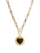 Ladies Jewellery Wilhelmina Garcia - Heart Enamel & Gold-vermeil Pendant Necklace - Womens - Black Gold
