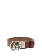 Gucci - Gg-logo Grained-leather Belt - Mens - Brown