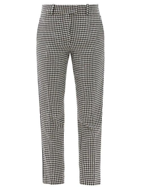 Matchesfashion.com Racil - Aries Cropped Houndstooth-check Tweed Trousers - Womens - Black White