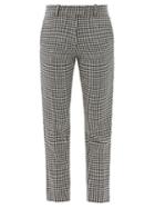 Matchesfashion.com Racil - Aries Cropped Houndstooth-check Tweed Trousers - Womens - Black White
