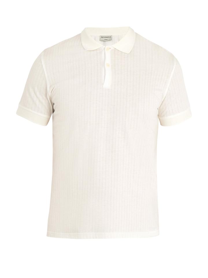 Éditions M.r Short-sleeved Knitted Cotton Polo Shirt