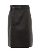 Matchesfashion.com Acne Studios - Off-centre Leather Skirt - Womens - Black