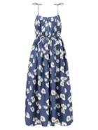 Matchesfashion.com Apiece Apart - Cecile Floral-print Silk Dress - Womens - Navy Multi