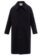 Jil Sander - Point-collar Wool-felt Overcoat - Mens - Navy