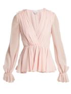 Matchesfashion.com Giambattista Valli - Gathered Silk Blouse - Womens - Pink