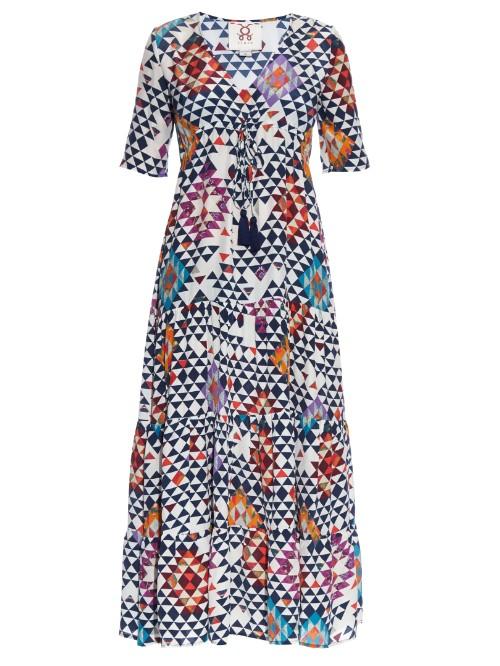 Figue Kalila Kaleidoscope-print Silk Dress