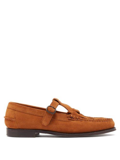 Matchesfashion.com Hereu - Woven Suede Loafers - Mens - Tan