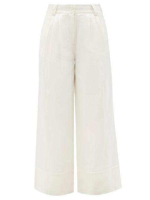 Aje - Universal Wide-leg Hemp Trousers - Womens - Ivory