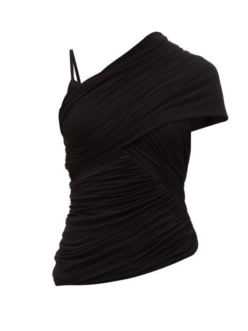 Matchesfashion.com Rick Owens - Alix Asymmetric Jersey Top - Womens - Black