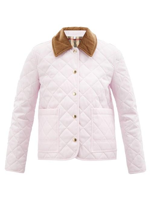 Burberry - Dranefeld Diamond-quilted Shell Jacket - Womens - Light Pink