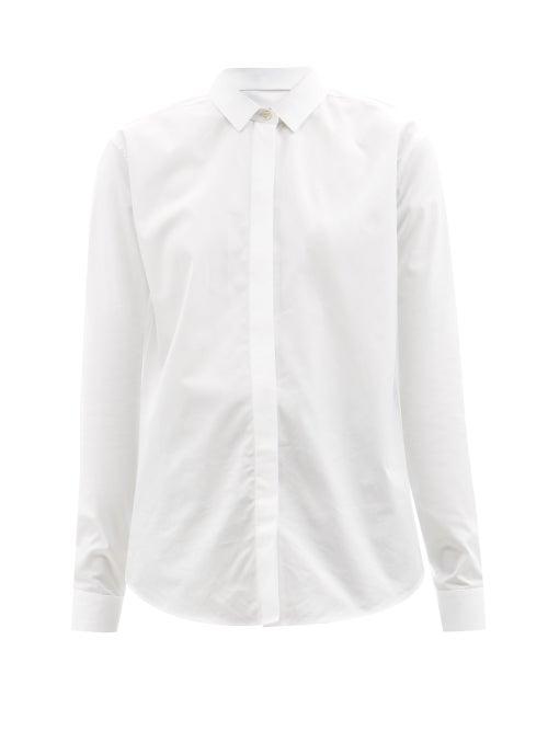 Saint Laurent - Point-collar Cotton-poplin Shirt - Womens - White