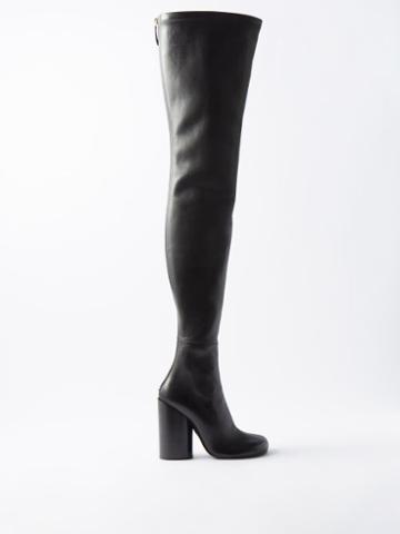 Burberry - Over-the-knee 110 Leather Boots - Womens - Black Multi
