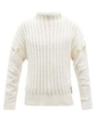 Mens Rtw Fendi - Detachable-sleeve Cable-knitted Cotton Sweater - Mens - White