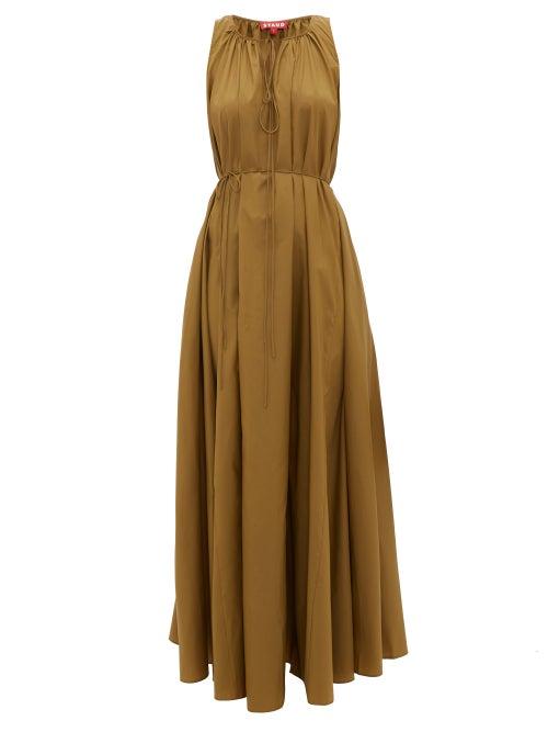 Matchesfashion.com Staud - Edie Tie-waist Poplin Dress - Womens - Khaki