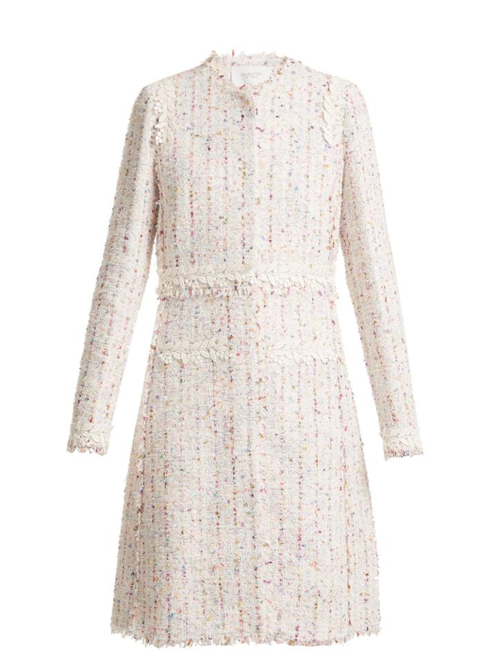 Giambattista Valli Lace-appliqu Tweed Coat