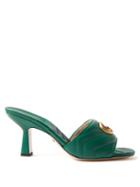 Gucci - Marmont Gg Quilted Leather Mules - Womens - Green