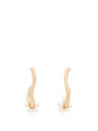 Matchesfashion.com Completedworks - Freshwater Pearl Curved Gold Vermeil Earrings - Womens - Pearl