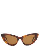 Matchesfashion.com Saint Laurent - Lily Cat Eye Sunglasses - Womens - Tortoiseshell