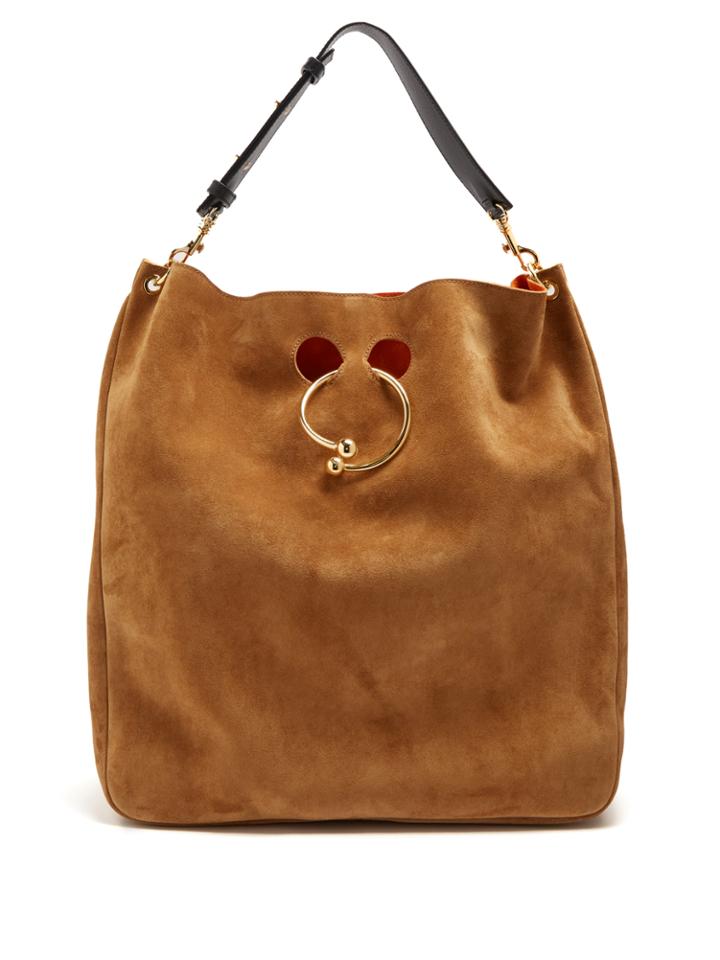 J.w.anderson Pierce Hobo Large Suede Shoulder Bag