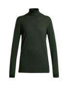 Matchesfashion.com Raey - Roll Neck Fine Knit Cashmere Sweater - Womens - Dark Green