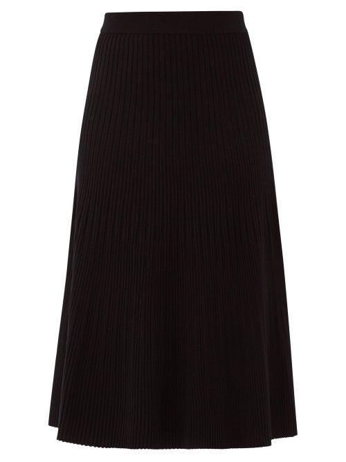 Matchesfashion.com Altuzarra - Ireene Rib-knitted Jersey Midi Skirt - Womens - Black