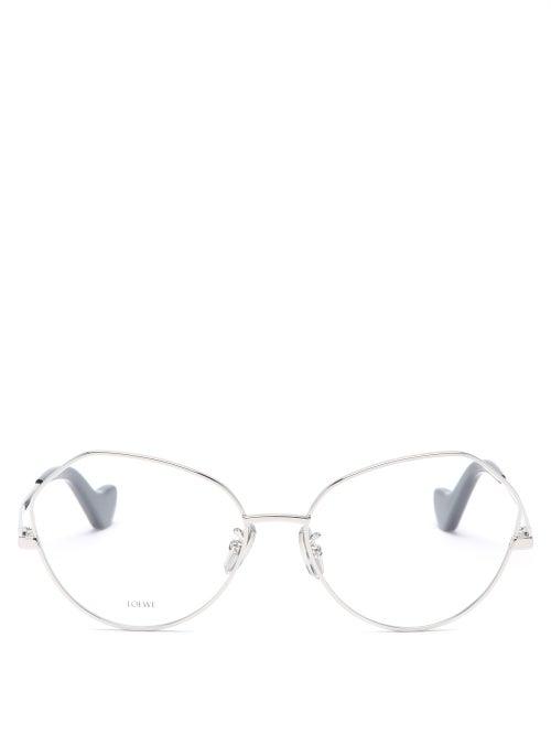 Matchesfashion.com Loewe - Round Metal Glasses - Womens - Silver