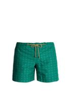 Matchesfashion.com Thorsun - Titan Fit Triangle Print Swim Shorts - Mens - Green