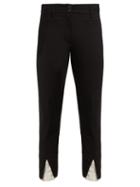Matchesfashion.com Ann Demeulemeester - Lace Cuff Slim Leg Wool Trousers - Womens - Black