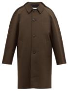 Matchesfashion.com Maison Margiela - Outlined Single Breasted Checked Wool Coat - Mens - Brown