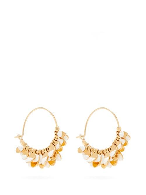 Matchesfashion.com Isabel Marant - New Leaves Hoop Earrings - Womens - White