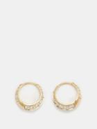 Lizzie Mandler - Crescent Knife Edge Diamond & 18kt Gold Earrings - Womens - Yellow Gold