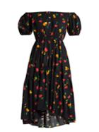 Caroline Constas Bardot Floral-print Cotton-blend Dress