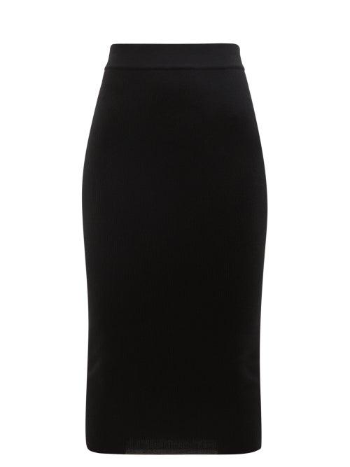 Tom Ford - Ribbed Cashmere-blend Pencil Skirt - Womens - Black