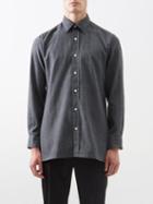 Charvet - Slim Fit Cotton Shirt - Mens - Dark Grey