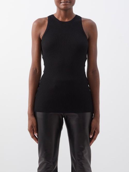 Petar Petrov - Fynn Ribbed-knit Silk Vest - Womens - Black