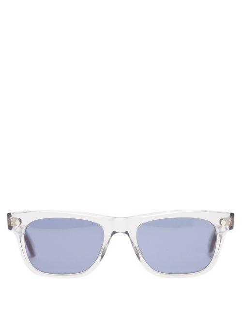 Garrett Leight - Troubadour Square Acetate Sunglasses - Mens - Light Grey