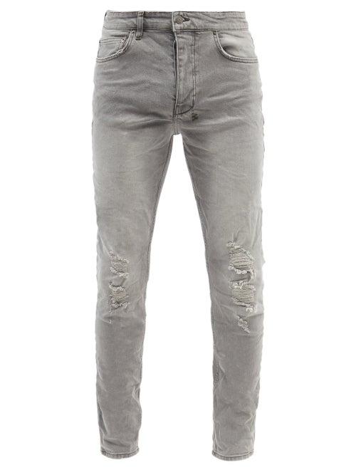 Ksubi - Chitch Distressed Slim-leg Jeans - Mens - Grey